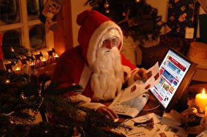 Sfondi desktop Giorno festivo Capodanno Babbo Natale Barbuto
