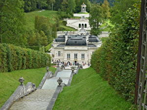 Fonds d'écran Château fort Allemagne Parc Linderhof Villes