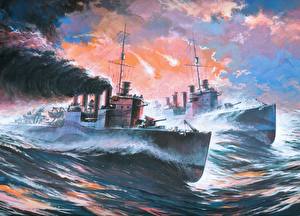 Bakgrundsbilder på skrivbordet Målade Fartyg  Militär