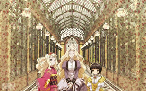 Desktop hintergrundbilder Ikoku Meiro no Croisee Anime Mädchens