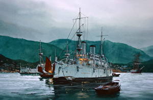 Bakgrundsbilder på skrivbordet Målade Fartyg Quiet Before the Storm Militär