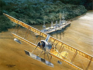 Bakgrundsbilder på skrivbordet Flygplan Målade Vintage Luftfart