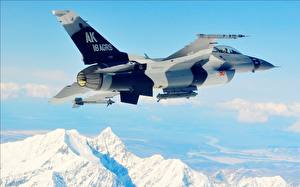 Bureaubladachtergronden Vliegtuig Jachtvliegtuig F-16 Fighting Falcon