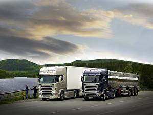 Bilder Lastkraftwagen Scania Autos