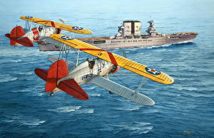 Image Airplane Painting Art Retro Pioneers Aviation