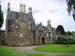 Bureaubladachtergronden Burcht Edinburgh Schotland Lauriston Castle Steden