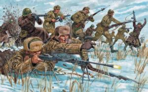 Картинка Рисованные Солдаты военные