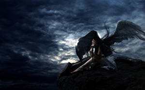 Fotos Engeln Flügel Fantasy Mädchens