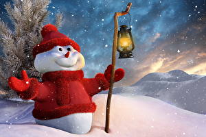 Hintergrundbilder Feiertage Neujahr Schneemänner