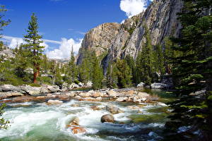 桌面壁纸，，公园，河流，美国，優勝美地國家公園，加利福尼亚州，大自然