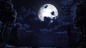 Bakgrunnsbilder Helligdager Nyttår Natt Månen