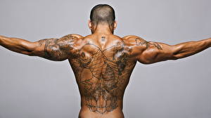 Papel de Parede Desktop Homem Costas Tatuagem