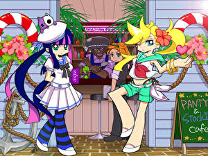 Bureaubladachtergronden Panty &amp; Stocking with Garterbelt Anime Jonge_vrouwen