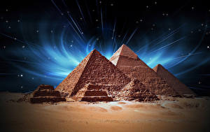 デスクトップの壁紙、、エジプト、ピラミッド、都市