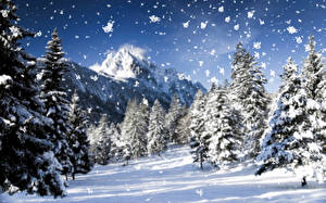 Wallpapers Seasons Winter Mountains Snow Nature