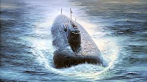 Bakgrundsbilder på skrivbordet Målade Ubåt Militär