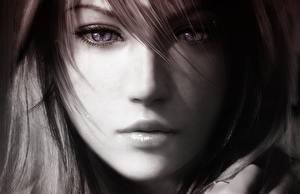 Bakgrundsbilder på skrivbordet Final Fantasy Final Fantasy XIII spel Unga_kvinnor