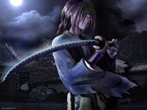 Bakgrundsbilder på skrivbordet Rurouni Kenshin Kille Himura Kenshin