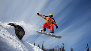 Bureaubladachtergronden Skiën Snowboarden