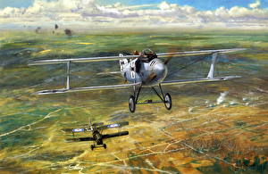Images Airplane Painting Art Retro Aviation