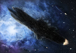 Bakgrundsbilder på skrivbordet Teknik Fantasy Fartyg Interstellär rymdfarkost Fantasy Rymden