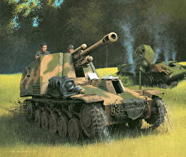 Image Painting Art Self-propelled gun Army