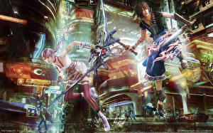 Bakgrundsbilder på skrivbordet Final Fantasy Final Fantasy XIII Datorspel Fantasy Unga_kvinnor