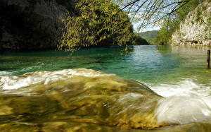 Bakgrunnsbilder Innsjø Kroatia Plitvice Lakes National Park Natur