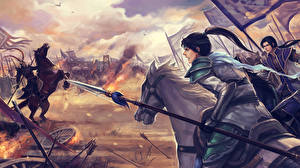 Desktop hintergrundbilder Warriors Orochi Spiele Mädchens