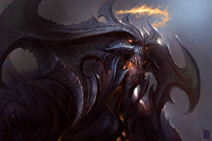 Bakgrundsbilder på skrivbordet Demoner Diablo Fantasy