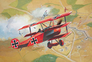 Photo Airplane Painting Art Retro Aviation
