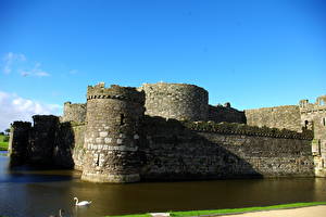 桌面壁纸，，城堡，威爾士，Beaumaris Castle，