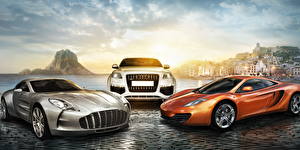 Papel de Parede Desktop Test Drive Aston Martin, Audi, McLaren MP4 videojogo Carros