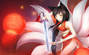 Pictures LOL Ahri vdeo game Fantasy Girls