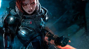Desktop hintergrundbilder Mass Effect Mass Effect 3 Spiele Fantasy Mädchens