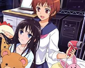Desktop hintergrundbilder Kamisama no Memochou Anime Mädchens