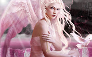 Bilder Engeln Flügel Fantasy Mädchens