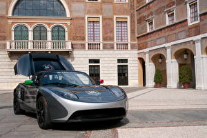 Papel de Parede Desktop Tesla Motors Roadster Tesla Roadster automóveis
