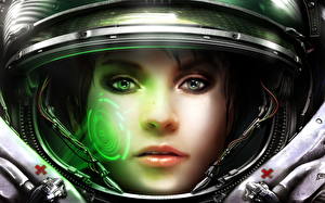 Bilder StarCraft StarCraft 2 computerspiel Mädchens