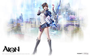 Bakgrundsbilder på skrivbordet Aion: Tower of Eternity Bågskytt spel Fantasy Unga_kvinnor