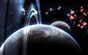 Papel de Parede Desktop Planetas Anel planetário Espaço