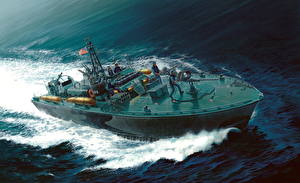 Bakgrundsbilder på skrivbordet Målade Fartyg Militär