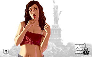 Bakgrundsbilder på skrivbordet Grand Theft Auto GTA 4 spel Unga_kvinnor