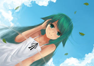Desktop hintergrundbilder Saya no Uta Anime Mädchens