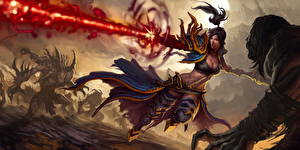 Wallpaper Diablo Diablo III  vdeo game Fantasy Girls