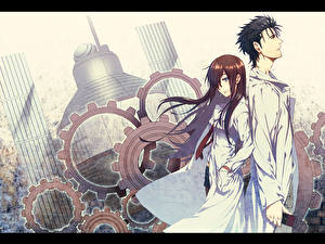 Bilder Steins;Gate Junger Mann Mädchens