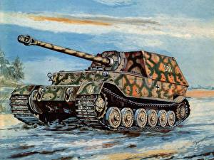 Image Painting Art SPG sd.kfz.184, ferdinand military