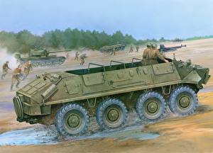 Image Painting Art Armoured personnel carrier