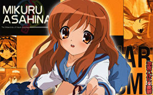 Papel de Parede Desktop The Melancholy of Haruhi Suzumiya Anime Meninas