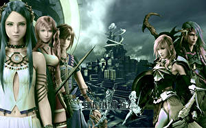 Bureaubladachtergronden Final Fantasy Final Fantasy XIII Computerspellen Jonge_vrouwen